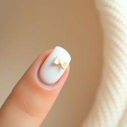 A close-up shot of elegantly manicured nails featuring a white French manicure, complete with a glossy finish