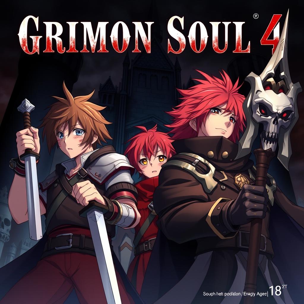 A dark fantasy anime cover for 'Grimon Soul 4'