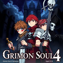 A dark fantasy anime cover for 'Grimon Soul 4'