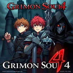 A dark fantasy anime cover for 'Grimon Soul 4'