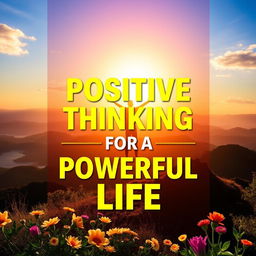 A vibrant and inspiring book cover titled 'Positive Thinking for a Powerful Life'