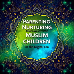 A visually captivating background image for the book cover titled "Parenting and Nurturing Muslim Children in the Digital Era"