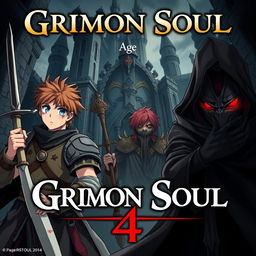 A dark fantasy anime cover for 'Grimon Soul 4'