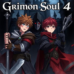 A dark fantasy anime cover for 'Grimon Soul 4'