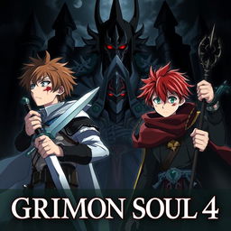 A dark fantasy anime cover for 'Grimon Soul 4'