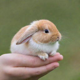 A cute bunny delicately holding a seed in its small paws.