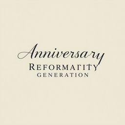 A simple and elegant t-shirt design featuring the words 'Anniversary Reformarity Generation' in a stylish font