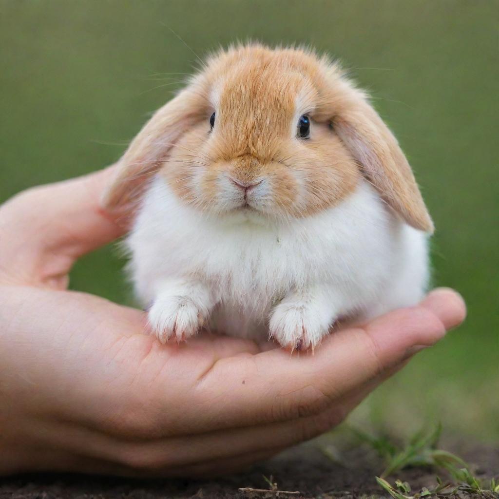 A cute bunny delicately holding a seed in its small paws.