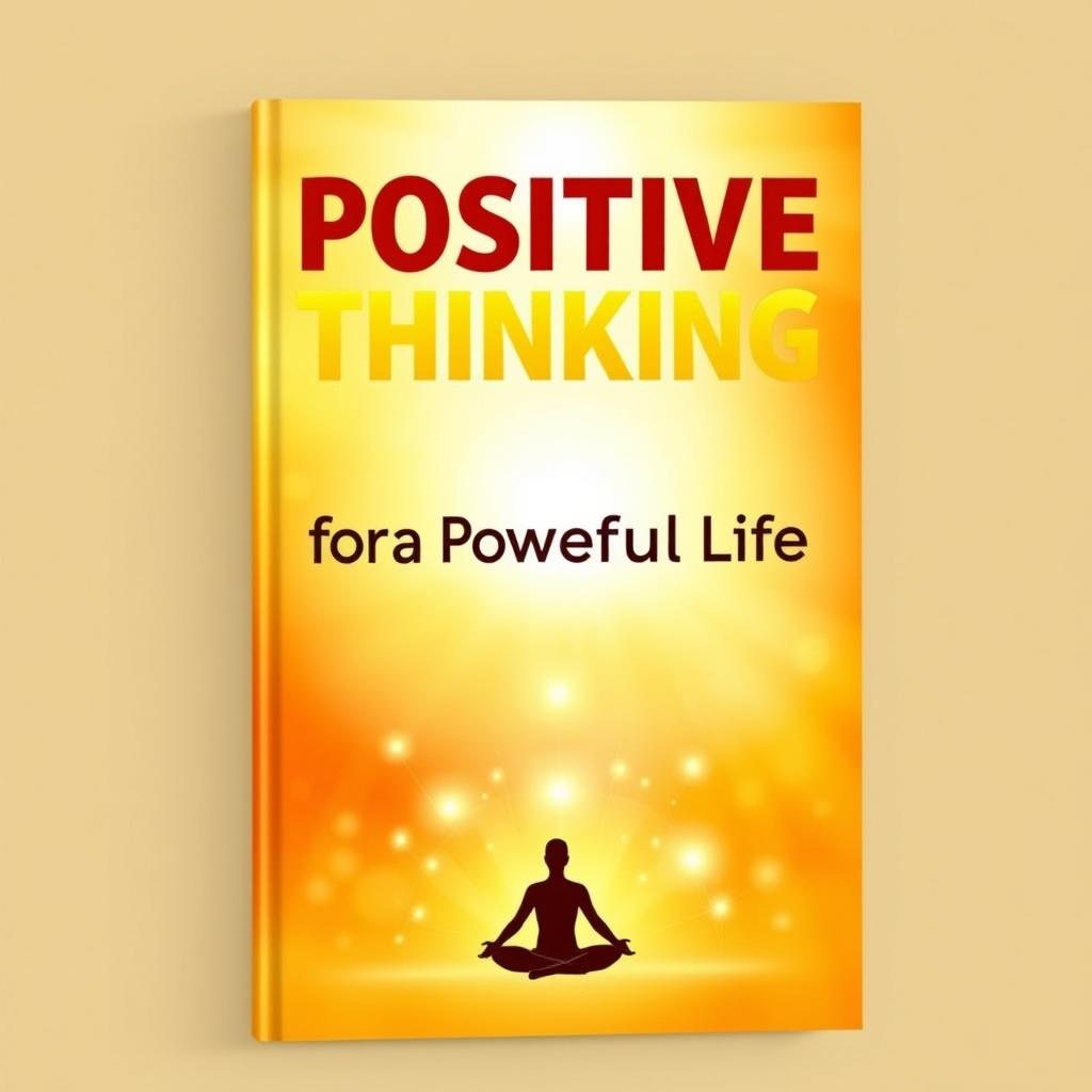 A vibrant book cover design featuring the title 'Positive Thinking for a Powerful Life' in bold, uplifting typography