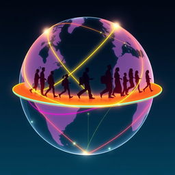 A modern, colorful globe featuring interconnected lines that symbolize education and connectivity