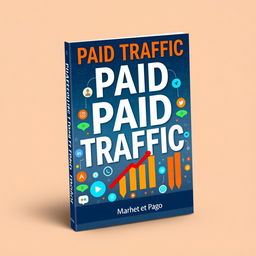 A striking book cover design for a title about Paid Traffic (Tráfego Pago)