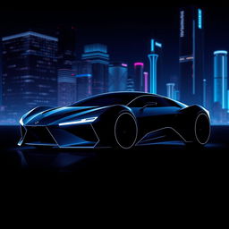 A futuristic luxury car silhouette, featuring an innovative design with sharp angles and a streamlined profile