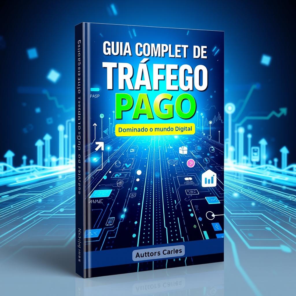 A captivating ebook cover design for 'Guia Completo de Tráfego Pago: Dominando o Mundo Digital'