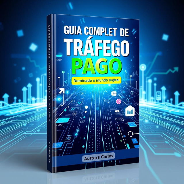 A captivating ebook cover design for 'Guia Completo de Tráfego Pago: Dominando o Mundo Digital'