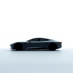 A minimalist silhouette of a luxurious futuristic car, characterized by smooth curves and a streamlined design