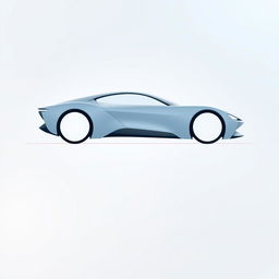 A minimalist silhouette of a luxurious futuristic car, characterized by smooth curves and a streamlined design