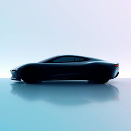 A minimalist silhouette of a luxurious futuristic car, characterized by smooth curves and a streamlined design