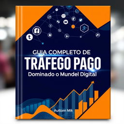 An eye-catching book cover design for 'Guia Completo de Tráfego Pago: Dominando o Mundo Digital'