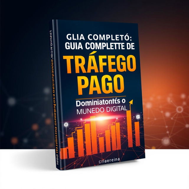 An eye-catching book cover design for 'Guia Completo de Tráfego Pago: Dominando o Mundo Digital'