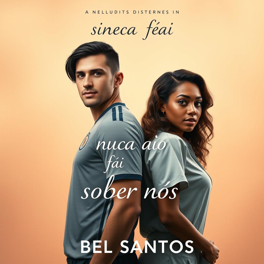 A book cover for 'Nunca foi sobre nós' by 'Bel Santos', featuring a couple standing back to back