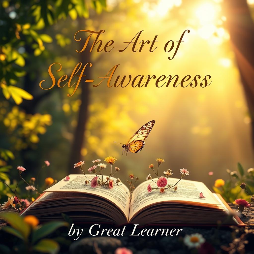 A beautiful and enchanting book cover for 'The Art of Self-Awareness' by Great Learner