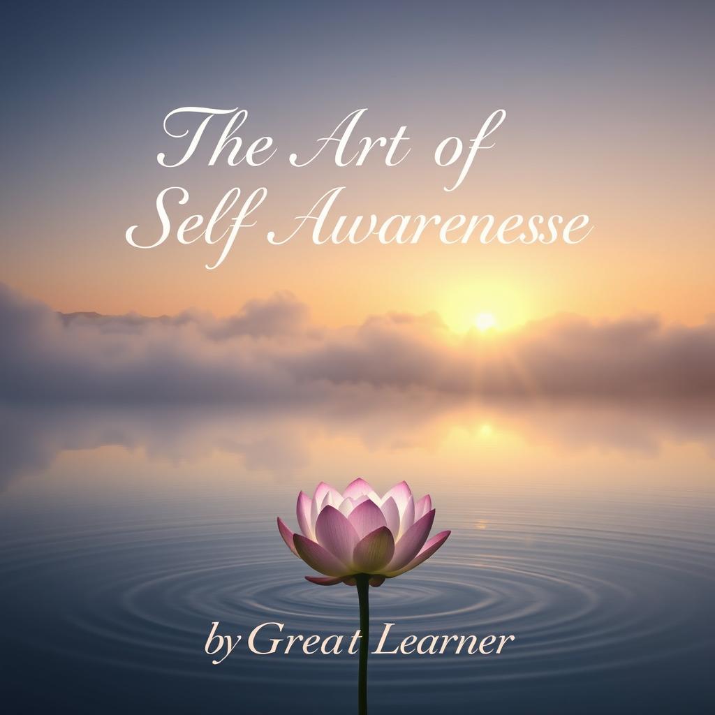 An aesthetically beautiful book cover for 'The Art of Self-Awareness' by Great Learner