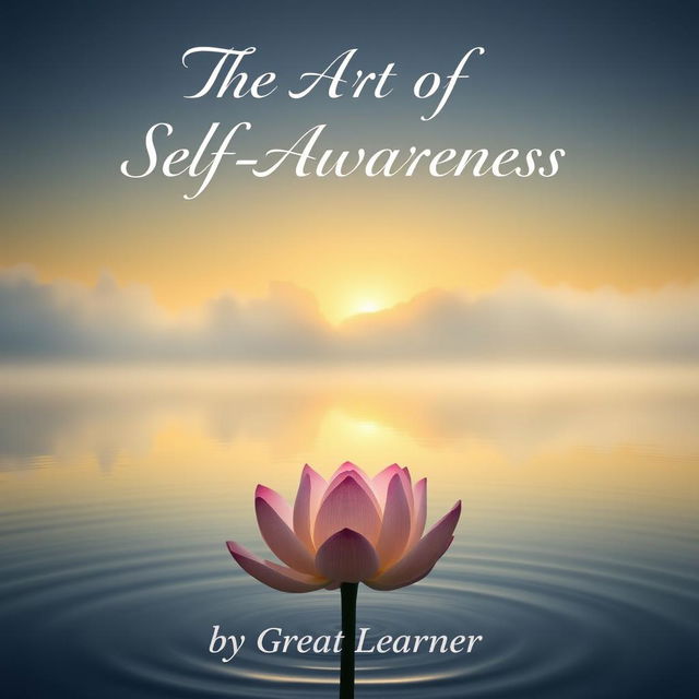 An aesthetically beautiful book cover for 'The Art of Self-Awareness' by Great Learner