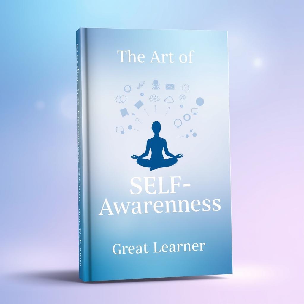 A captivating book cover for 'The Art of Self-Awareness' by Great Learner, featuring a serene and introspective design