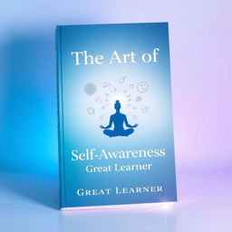 A captivating book cover for 'The Art of Self-Awareness' by Great Learner, featuring a serene and introspective design