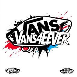 A dynamic and stylish logo design for 'VANS4EVER' that captures the spirit of urban culture and skateboarding