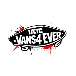 A dynamic and stylish logo design for 'VANS4EVER' that captures the spirit of urban culture and skateboarding