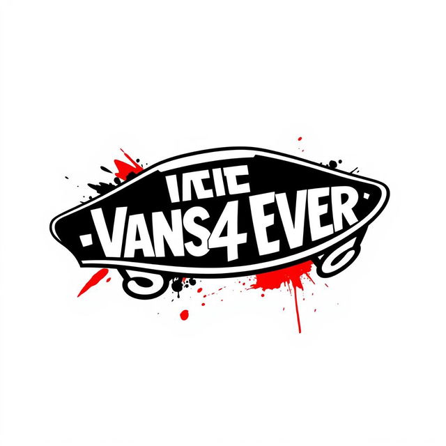 A dynamic and stylish logo design for 'VANS4EVER' that captures the spirit of urban culture and skateboarding