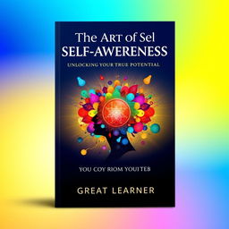 A visually striking book cover for 'The Art of Self-Awareness: Unlocking Your True Potential' by Great Learner