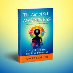 A visually striking book cover for 'The Art of Self-Awareness: Unlocking Your True Potential' by Great Learner