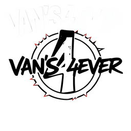 A bold and creative logo design for 'VAN'S4EVER' featuring the number '4' prominently enclosed within a circle