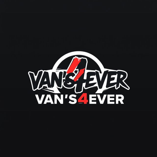 A bold and creative logo design for 'VAN'S4EVER' featuring the number '4' prominently enclosed within a circle