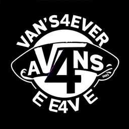 An innovative and modern logo design for 'VAN'S4EVER' with the number '4' prominently placed within a stylized circle