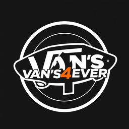 An innovative and modern logo design for 'VAN'S4EVER' with the number '4' prominently placed within a stylized circle