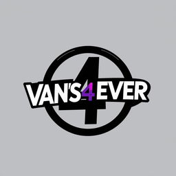 An innovative and modern logo design for 'VAN'S4EVER' with the number '4' prominently placed within a stylized circle