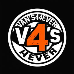 A modern and eye-catching logo design for 'VAN'S4EVER' featuring the number '4' prominently placed inside a stylish circle