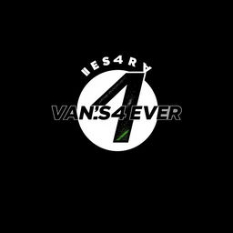 A stylish and dynamic logo design for 'VAN'S4EVER' featuring the number '4' prominently placed inside a distinctive circle