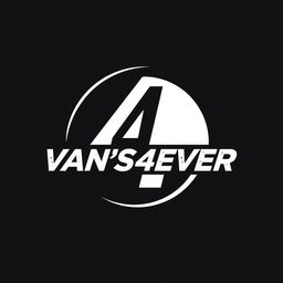 A stylish and dynamic logo design for 'VAN'S4EVER' featuring the number '4' prominently placed inside a distinctive circle