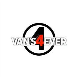 A creative and striking logo design for 'VAN'S4EVER' featuring the number '4' prominently enclosed in a bold circle