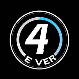 A visually striking logo design for 'VAN'S4EVER' prominently featuring the number '4' placed inside a bold circle