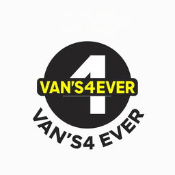 A visually striking logo design for 'VAN'S4EVER' prominently featuring the number '4' placed inside a bold circle