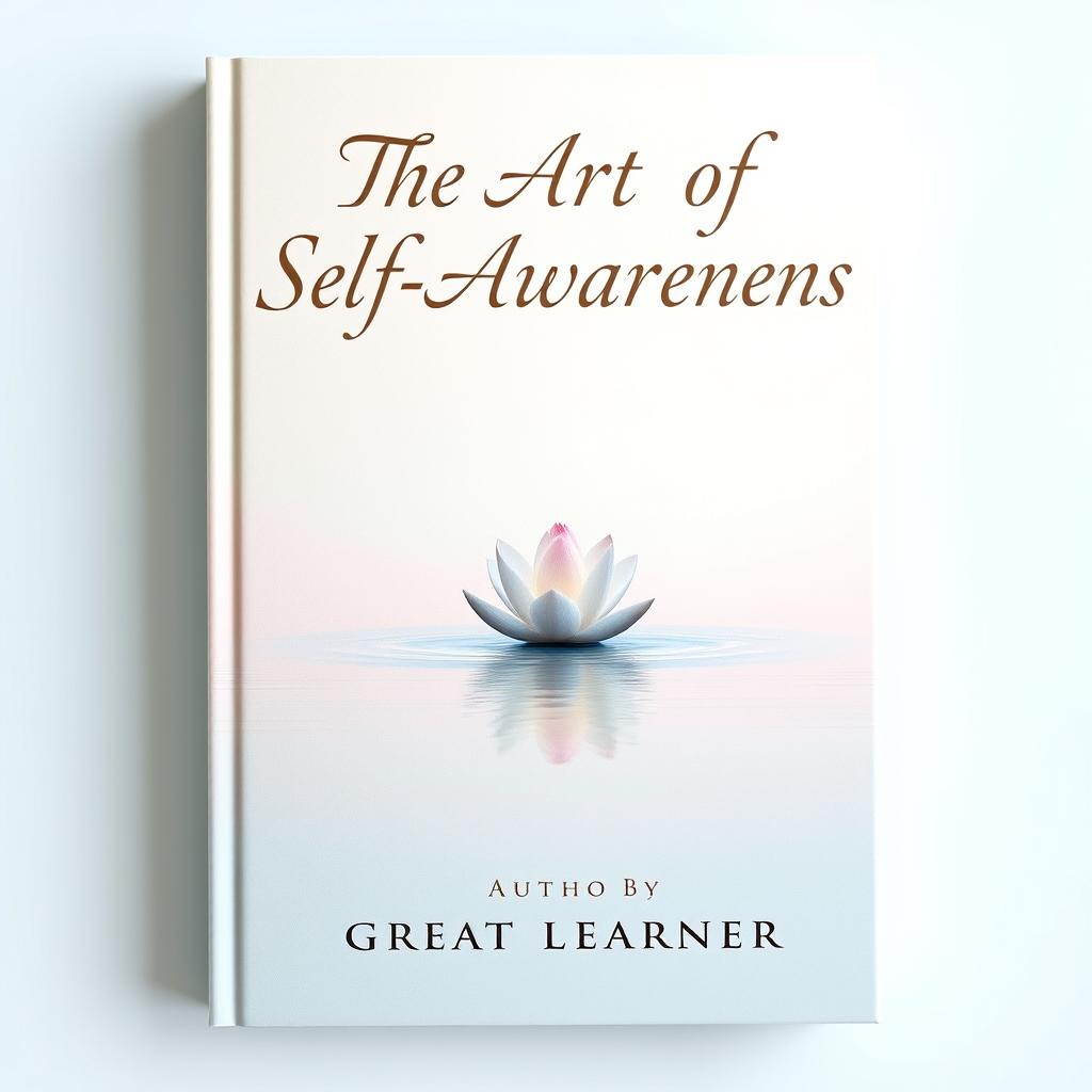 An elegant and thought-provoking book cover for 'The Art of Self-Awareness' by Great Learner