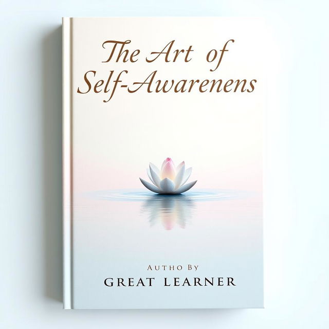 An elegant and thought-provoking book cover for 'The Art of Self-Awareness' by Great Learner