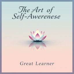 An elegant and thought-provoking book cover for 'The Art of Self-Awareness' by Great Learner