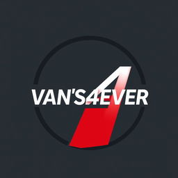 A sleek and modern logo design for 'VAN'S4EVER' featuring the number '4' prominently enclosed within a stylish circle