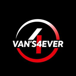 A sleek and modern logo design for 'VAN'S4EVER' featuring the number '4' prominently enclosed within a stylish circle